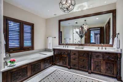  British Colonial Cottage Country House Bathroom. Spanish Colonial Revival, Dallas by Maienza Wilson.