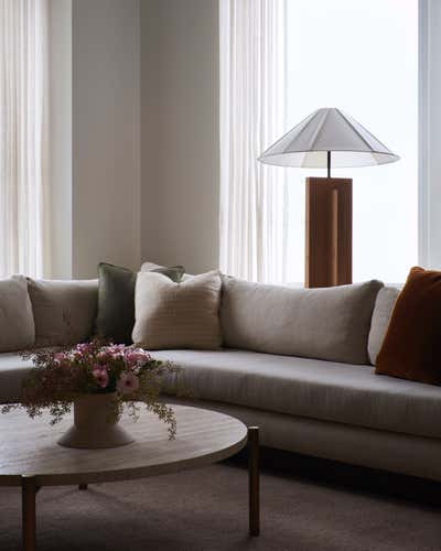 Contemporary Apartment Living Room. Brooklyn Heights Penthouse by Lauren Johnson Interiors.