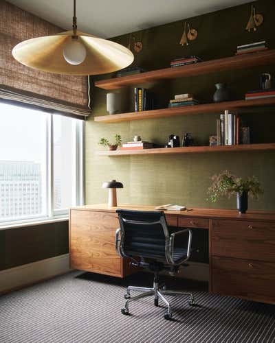 Contemporary Office and Study. Brooklyn Heights Penthouse by Lauren Johnson Interiors.