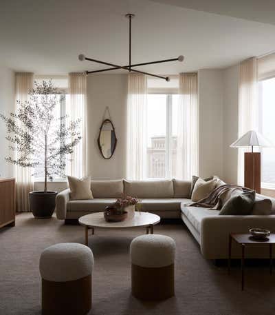 Contemporary Living Room. Brooklyn Heights Penthouse by Lauren Johnson Interiors.