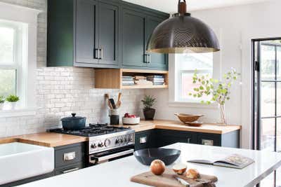  Craftsman Mid-Century Modern Family Home Kitchen. Poinsettia by Kelly Martin Interiors.