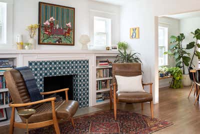 Mid-Century Modern Family Home Living Room. Poinsettia by Kelly Martin Interiors.