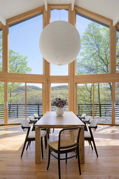  Modern Vacation Home Dining Room. Lakefront Modern by Lauren Johnson Interiors.