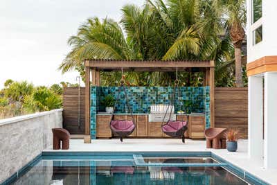  British Colonial Tropical Family Home Patio and Deck. Boca Beach by Abby Hetherington Interiors.