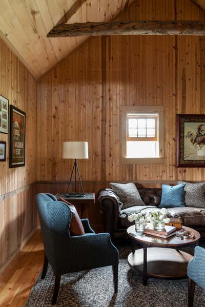 Western Living Room. Big Timber Ranch Cabin 1 by Abby Hetherington Interiors.