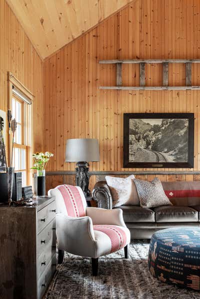 Western Living Room. Big Timber Ranch Cabin 2 by Abby Hetherington Interiors.