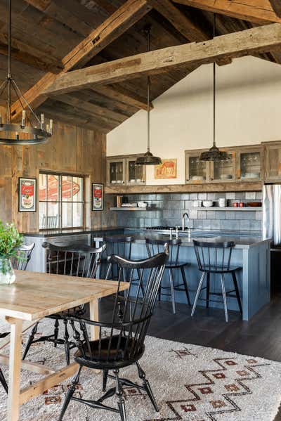  Rustic Kitchen. Fly Fishing Cabin  by Abby Hetherington Interiors.