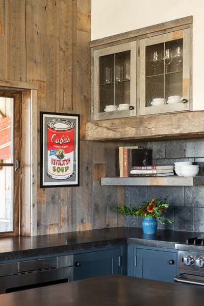  Western Rustic Family Home Kitchen. Fly Fishing Cabin  by Abby Hetherington Interiors.