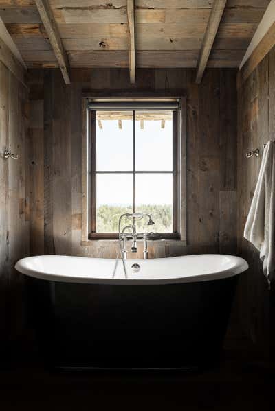  Western Rustic Family Home Bathroom. Fly Fishing Cabin  by Abby Hetherington Interiors.
