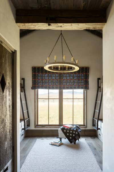 Western Children's Room. Fly Fishing Cabin  by Abby Hetherington Interiors.