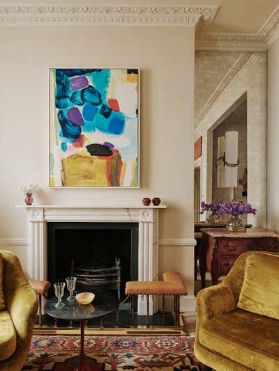  Mid-Century Modern Traditional Family Home Living Room. Belgravia Townhouse by Max Dignam Interiors.