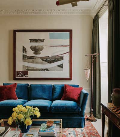  Eclectic Mid-Century Modern Living Room. Belgravia Townhouse by Max Dignam Interiors.