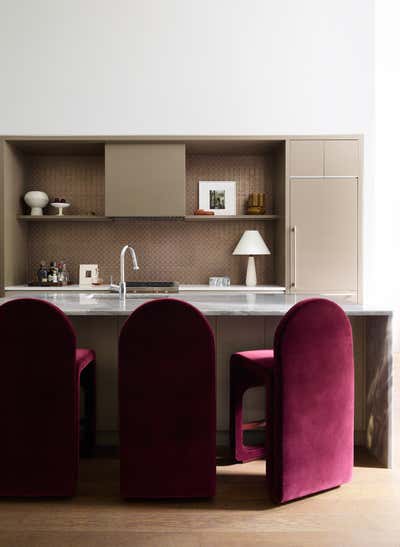  Art Deco Transitional Apartment Kitchen. City Pied-À-Terre by Lisa Tharp Design.