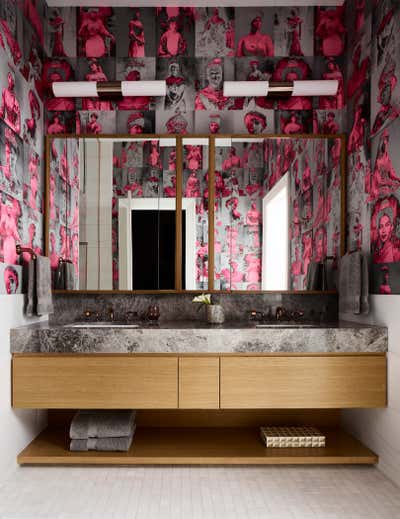  Transitional Apartment Bathroom. City Pied-À-Terre by Lisa Tharp Design.