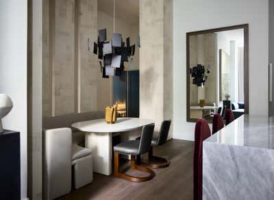 Contemporary Art Deco Apartment Dining Room. City Pied-À-Terre by Lisa Tharp Design.