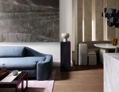  Art Deco Transitional Apartment Living Room. City Pied-À-Terre by Lisa Tharp Design.
