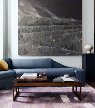  Mid-Century Modern Apartment Living Room. City Pied-À-Terre by Lisa Tharp Design.