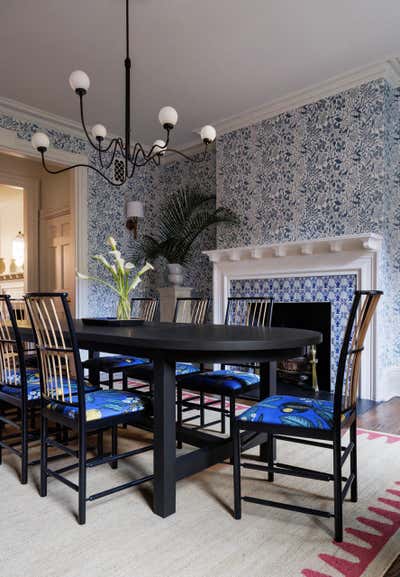  English Country Country Family Home Dining Room. Brooklyn Heights Townhouse by White Arrow.