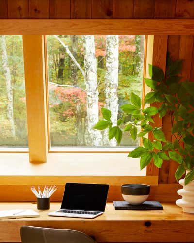  Craftsman Transitional Organic Vacation Home Workspace. Catskills A-Frame by BHDM Design.