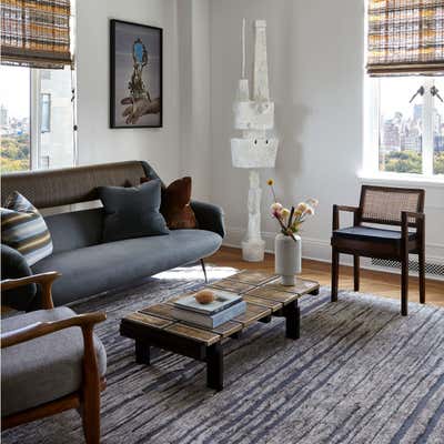  Mid-Century Modern Traditional Living Room. Central Park West Apartment by Katch Interiors.