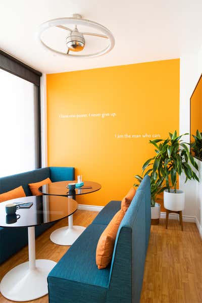  Mid-Century Modern Office Meeting Room. Zak Hill by LH.Designs.