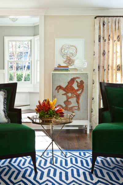 Contemporary Living Room. Greenwich Tudor by Lisa Frantz Interior.