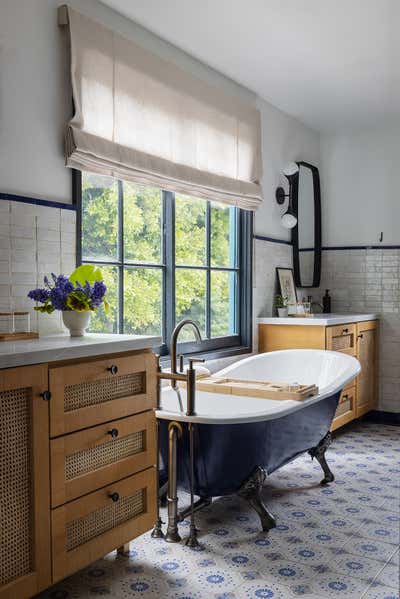  Eclectic Transitional Family Home Bathroom. Toluca Lake Residence by LVR - Studios.