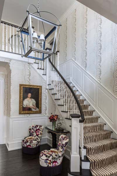  Hollywood Regency Family Home Entry and Hall. Greenwich Colonial by Lisa Frantz Interior.