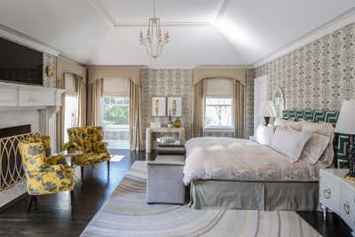  Hollywood Regency Family Home Bedroom. Greenwich Colonial by Lisa Frantz Interior.