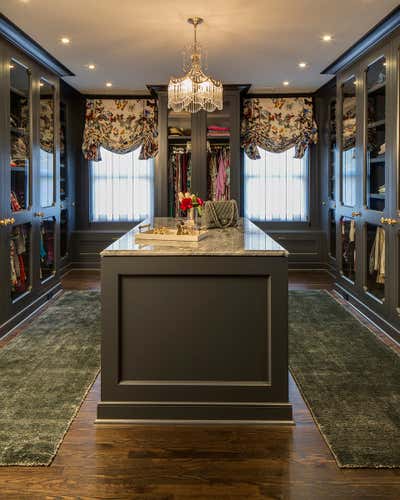  Transitional Hollywood Regency Family Home Storage Room and Closet. Greenwich Colonial by Lisa Frantz Interior.