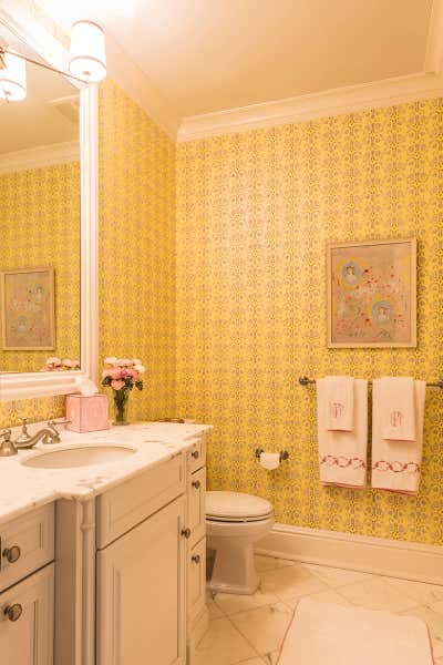  Hollywood Regency Family Home Bathroom. Greenwich Colonial by Lisa Frantz Interior.