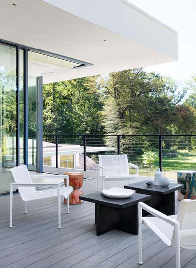  Beach Style Eclectic Family Home Patio and Deck. Scarsdale Pool House by Lucy Harris Studio.