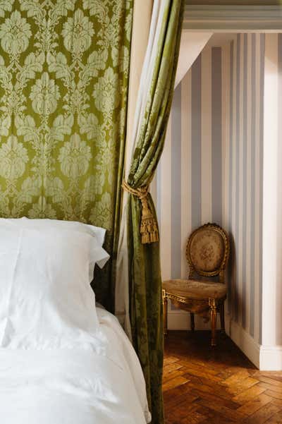 English Country Apartment Bedroom. A Flat in Bloomsbury by Caligula Supernova Interiors.