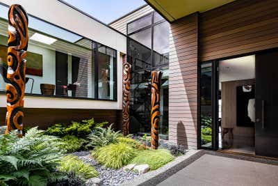 Contemporary Family Home Exterior. Mercer Island Residence by Studio AM Architecture & Interiors.