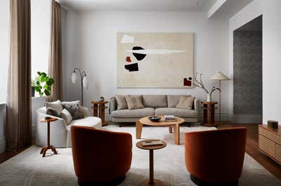  Hollywood Regency Apartment Living Room. Cobble Hill, Brooklyn by Purveyor Design.