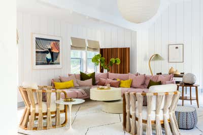 Art Deco Beach House Living Room. East Hampton, NY by Purveyor Design.