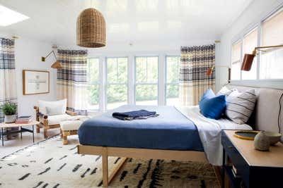  Art Deco Beach House Bedroom. East Hampton, NY by Purveyor Design.