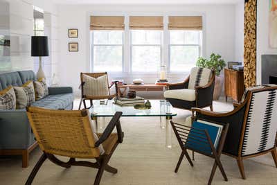 Art Deco Beach House Living Room. East Hampton, NY by Purveyor Design.