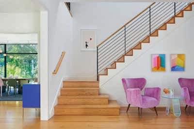  Eclectic Family Home Entry and Hall. No Ordinary Blue by alisondamonte.