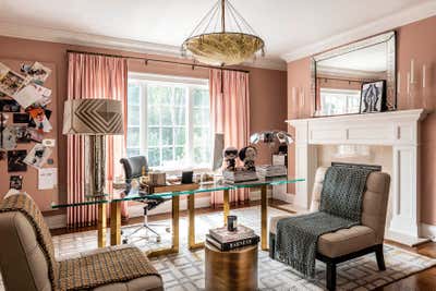  Contemporary Maximalist Family Home Office and Study. New Canaan by Lucinda Loya Interiors.