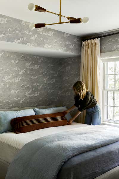  Industrial Family Home Bedroom. Nantucket, MA by Jaimie Baird Design.
