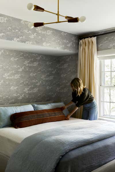  Bohemian Family Home Bedroom. Nantucket, MA by Jaimie Baird Design.