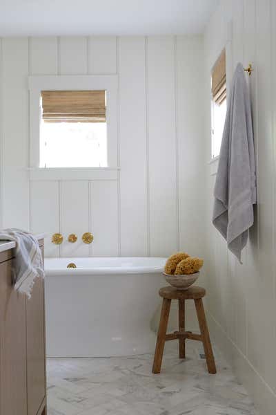  Cottage Beach House Bathroom. Osterville, MA by Jaimie Baird Design.