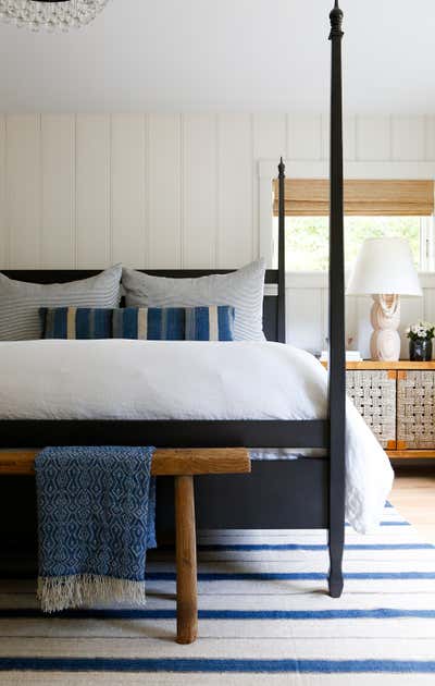  Preppy Beach House Bedroom. Osterville, MA by Jaimie Baird Design.