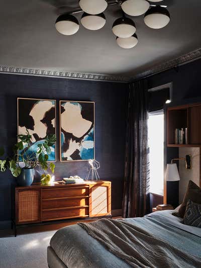 Eclectic Bedroom. LAKESHORE by Sarah Montgomery Interiors.