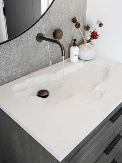  Modern Minimalist Contemporary Vacation Home Bathroom. Truckee Mountain Home Interior Design by Haven Studios.