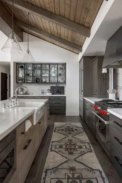  Modern Transitional Kitchen. Truckee Mountain Home Interior Design by Haven Studios.