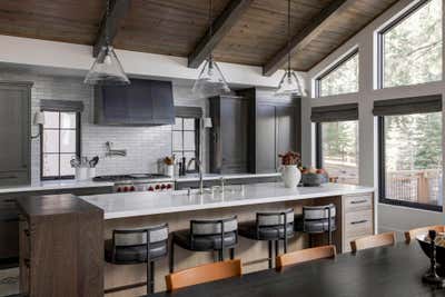  Modern Transitional Vacation Home Kitchen. Truckee Mountain Home Interior Design by Haven Studios.