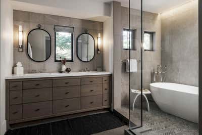  Modern Organic Vacation Home Bathroom. Lake Tahoe Spa Bathroom Design by Haven Studios.