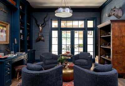  Western Family Home Office and Study. Alamo Heights Transitional by Audrey Curl Interiors.